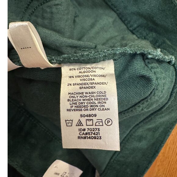 LOFT Velour Skinny Pants in Dark Green Size 27 (4) #504809  NEW - Picture 4 of 5
